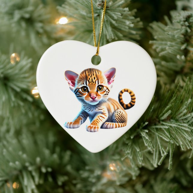 Personalisiert Ocicat Kitten Keramik Ornament (Baum)