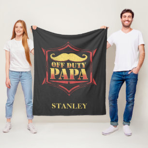 Personalisiert Off Duty Papa Remüde Vater Fleecedecke