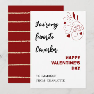 Personalisiert Office Coworker Valentinstag Karte