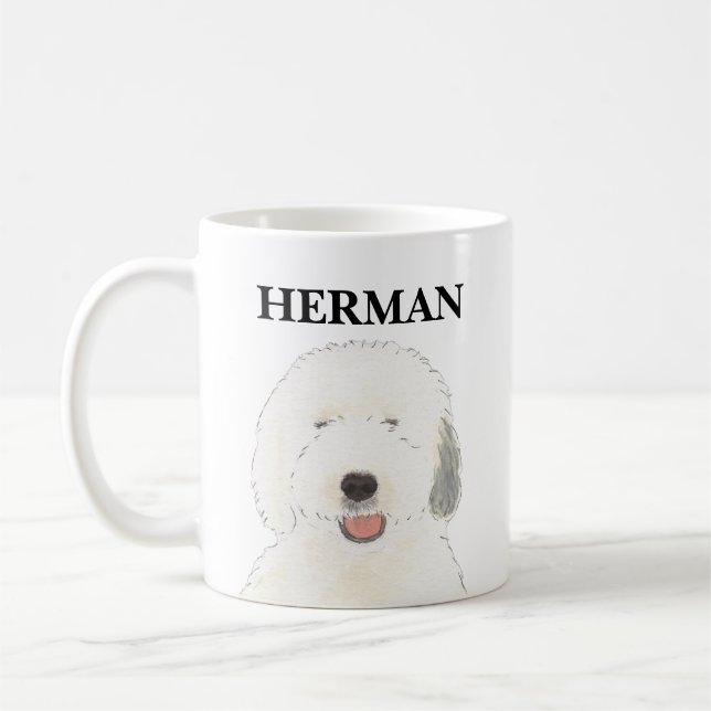 Personalisiert Old English Sheepdog Kaffeetasse (Links)