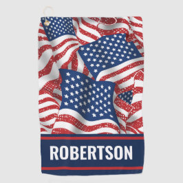 Personalisiert Old Glory - USA-Flaggen Golfhandtuch