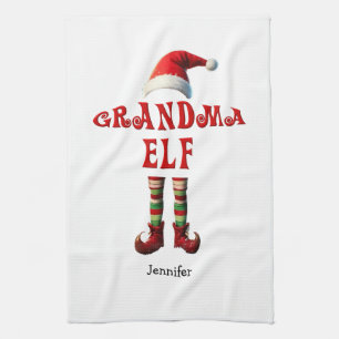 Personalisiert Oma Elf Weihnachtsküche Handtuch
