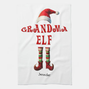 Personalisiert Oma Elf Weihnachtsküche Handtuch