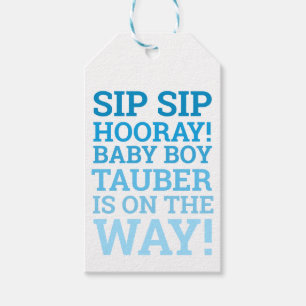 Personalisiert Ombre Sip Hooray Babydusche Geschenkanhänger