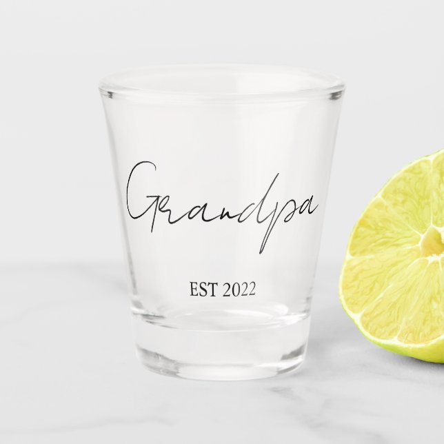 Personalisiert "Opa Est. [Jahr]" Shotglas Schnapsglas (Vorderseite)