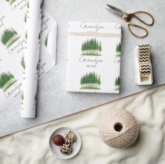 Personalisiert "Opa Est. [Jahr]" Umschlagpapier Geschenkpapier (Kunsthandwerk)