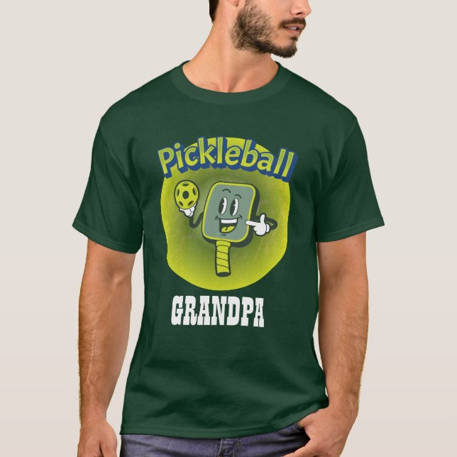 Personalisiert Opa Pickleball T-Shirt (Vorderseite)