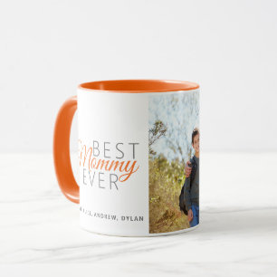 Personalisiert Orange Best Mommy Ever Foto Tasse