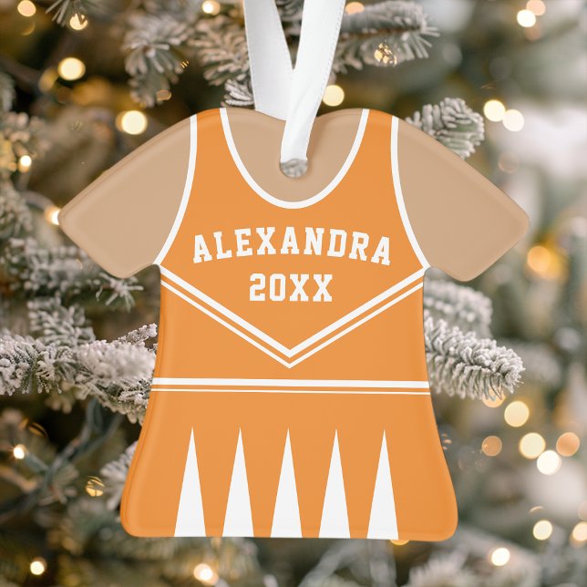 Personalisiert Orange Cheerleader Uniform Ornament (Von Creator hochgeladen)