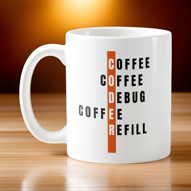Personalisiert Orange Coffee Debug Refill Coder Kaffeetasse (Von Creator hochgeladen)