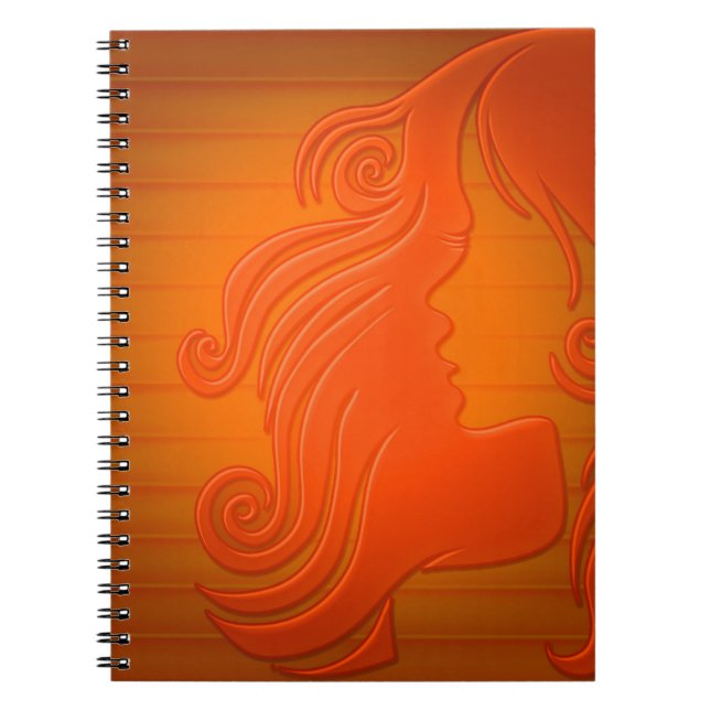 Personalisiert Orange Gold Girl Notizblock (Vorderseite)