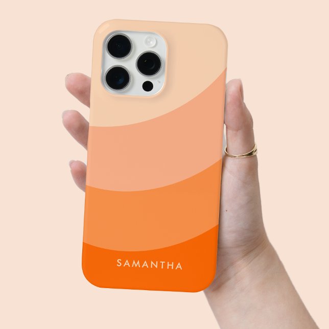 Personalisiert Orange Gradient Modern Name Bright Case-Mate iPhone Hülle (Von Creator hochgeladen)