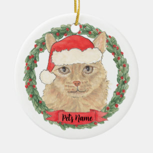 Personalisiert Orange Maine Coon Cat Keramik Ornament