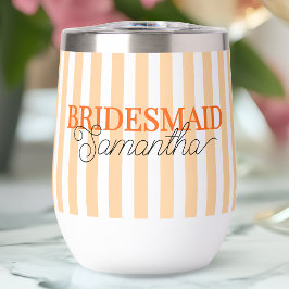 Personalisiert Orange Modern Script Name Bridesmai