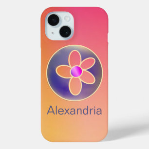 Personalisiert Orange Ombre Retro Floral Case-Mate iPhone Hülle