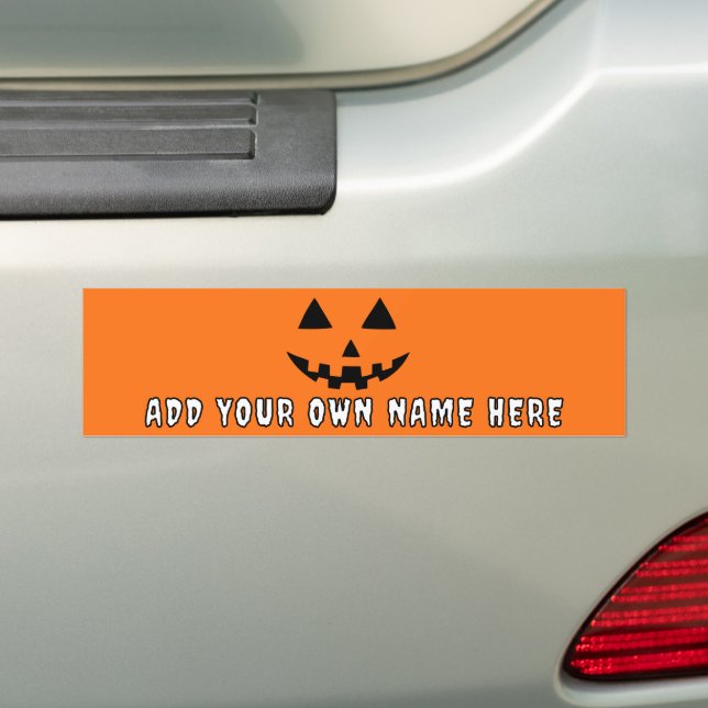 Personalisiert Orange Pumpkin Halloween Dein Name Autoaufkleber (Auf Auto)
