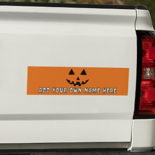 Personalisiert Orange Pumpkin Halloween Dein Name Autoaufkleber