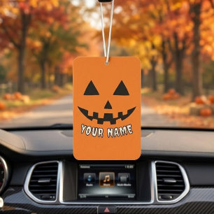 Personalisiert Orange Pumpkin Halloween Dein Name Autolufterfrischer