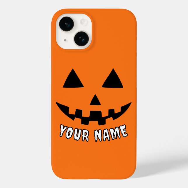 Personalisiert Orange Pumpkin Halloween Dein Name Case-Mate iPhone Hülle (Rückseite)