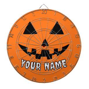 Personalisiert Orange Pumpkin Halloween Dein Name Dartscheibe