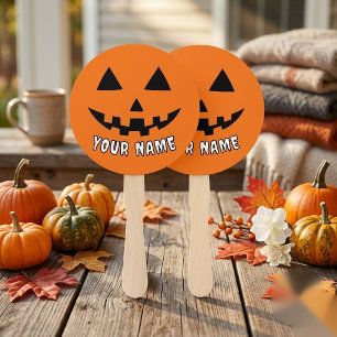 Personalisiert Orange Pumpkin Halloween Dein Name Fächer