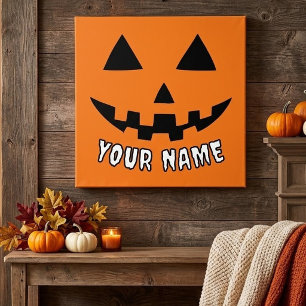 Personalisiert Orange Pumpkin Halloween Dein Name Fotodruck