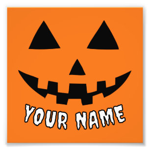 Personalisiert Orange Pumpkin Halloween Dein Name Fotodruck