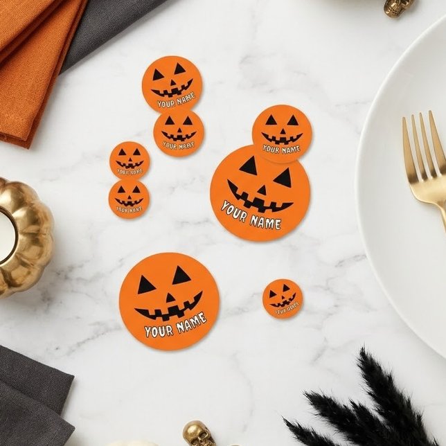 Personalisiert Orange Pumpkin Halloween Dein Name Konfetti (Von Creator hochgeladen)