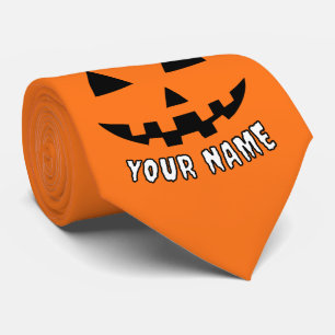 Personalisiert Orange Pumpkin Halloween Dein Name Krawatte