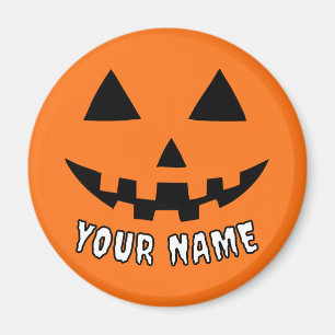 Personalisiert Orange Pumpkin Halloween Dein Name Magnet