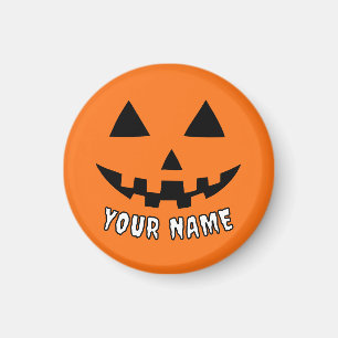 Personalisiert Orange Pumpkin Halloween Dein Name Magnet