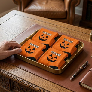 Personalisiert Orange Pumpkin Halloween Dein Name Socken