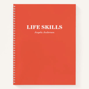 Personalisiert Orange School Subject Spiral Notizbuch