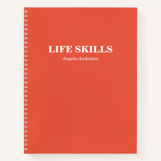 Personalisiert Orange School Subject Spiral Notizbuch (Vorderseite)