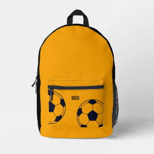 Personalisiert Orange Soccer Ball Bedruckter Rucksack