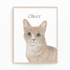 Personalisiert Orange Tabby Cat Art Fotodruck