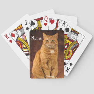 Personalisiert Orange Tabby Cat Spielkarten