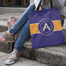 Personalisiert Orange und Blue Monogram