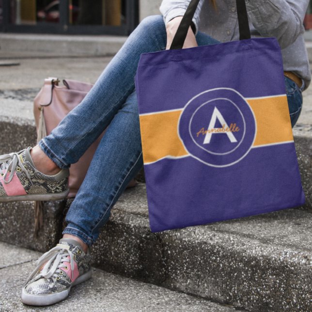 Personalisiert Orange und Blue Monogram (Von Creator hochgeladen)