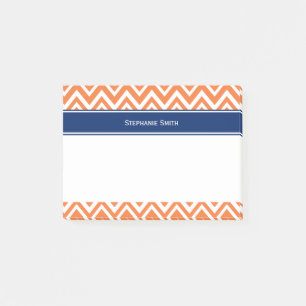 Personalisiert Orange Zigzag Muster Post-it Klebezettel