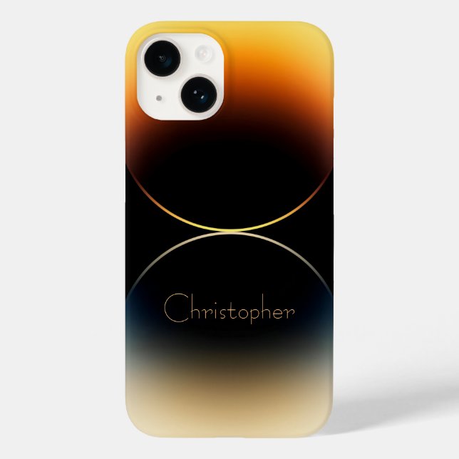 Personalisiert orangefarbenes Radial Texture iPhon Case-Mate iPhone Hülle (Rückseite)