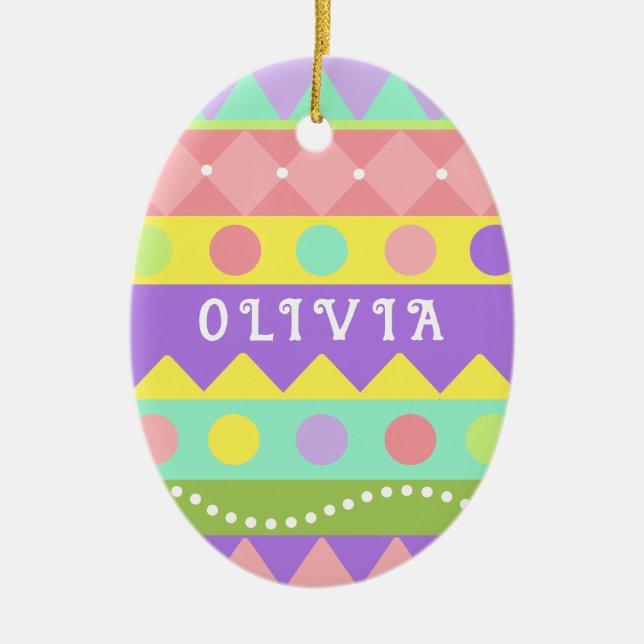 Personalisiert Ostereier Keramik Ornament (Vorne)