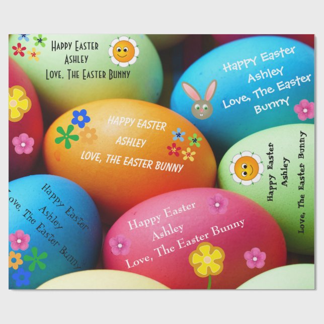 Personalisiert Osterhase Geschenkpapier (Flach)