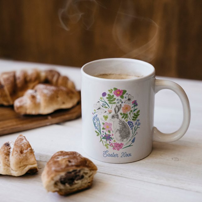 Personalisiert Osterhase und Blume Kaffeetasse (Von Creator hochgeladen)