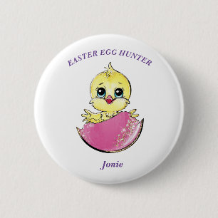 Personalisiert Osterküken Hühnerjagd Küken Button