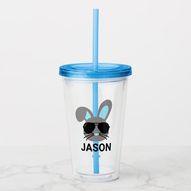 Personalisiert Ostern Bunny Acrylic Tumbler Acryltrinkbecher (Vorderseite)