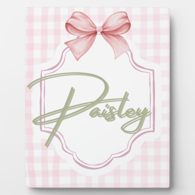 Personalisiert Paisley Baby Girl Kinderzimmer Ging Fotoplatte (Vorderseite)
