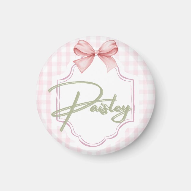 Personalisiert Paisley Baby Girl Kinderzimmer Ging Magnet (Vorne)