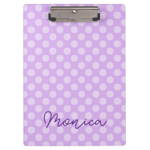 Personalisiert Pale Lavender Polka Dot Klemmbrett