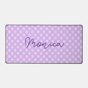 Personalisiert Pale Lavender Polka Dot Schreibtischunterlage